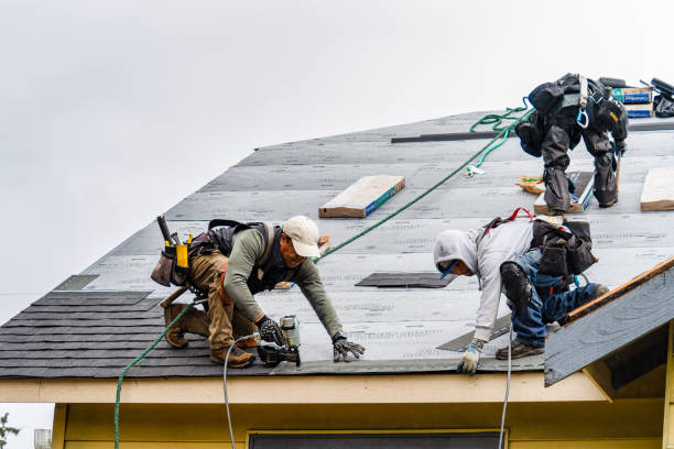 Professional Roof Replacement technician working in Rome City, IN